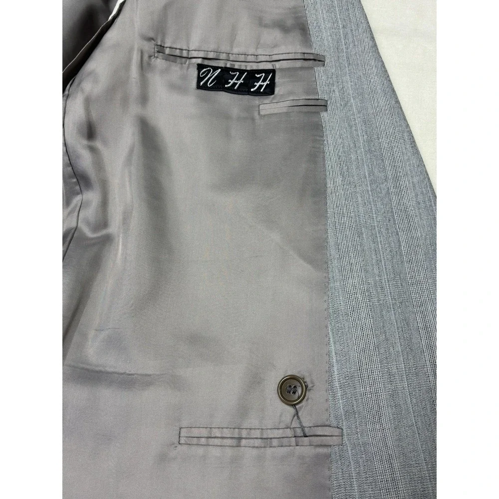 Canali Milano Gray Pinstripe Double Breasted Wool Blazer Italy 48R EU 38R US‎